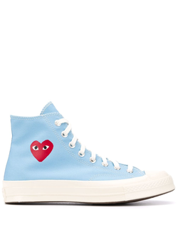 Кеды Converse Play Comme Des Garcons голубые высокие