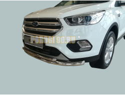 Защита переднего бампера двойная d60/42 для Ford Kuga 2016-