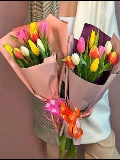 Букет из 9 тюльпанов: микс