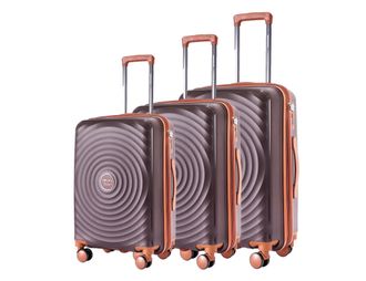 Комплект из 3х чемоданов Somsonya Sound Полипропелен S,M,L Коричневый