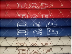 Накладки на ремень безопасности DAF (2 шт.) 70 см. и 90 см. (экокожа) беж, синий, красный