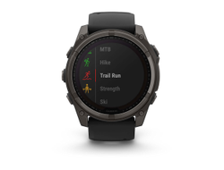 Умные часы Garmin Fenix 8 - 51 мм Solar, Sapphire титановый угольно-серый с DLC-покрытием и черным ремешком (010-02907-11)