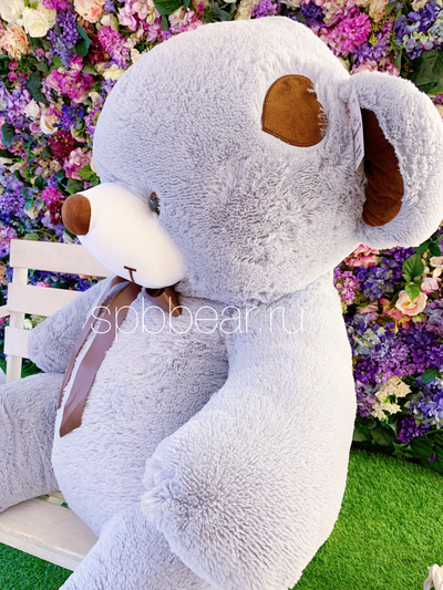 Огромный плюшевый мишка 200 см серый Тони