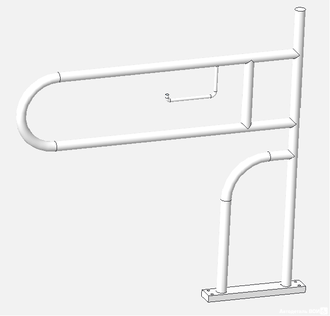 Поручень для туалета откидной на стойке