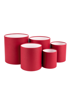 Набор коробок 5в1 "Тубус без крышки" 18*18, 16*16, 14*14, 12*12, 10*10см Бархатный красный К002/18