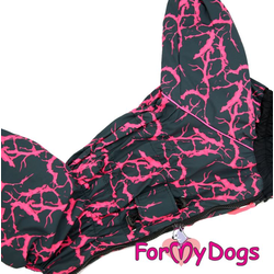 Дождевик черно/розовый НЕОН для мопсов и французов