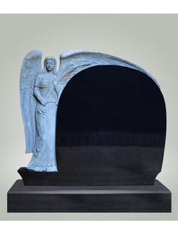 На фото круглый памятник на могилу с ангелом в СПб