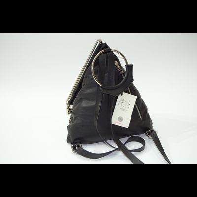 Сумка - рюкзак Ренато Анжи черный кожа