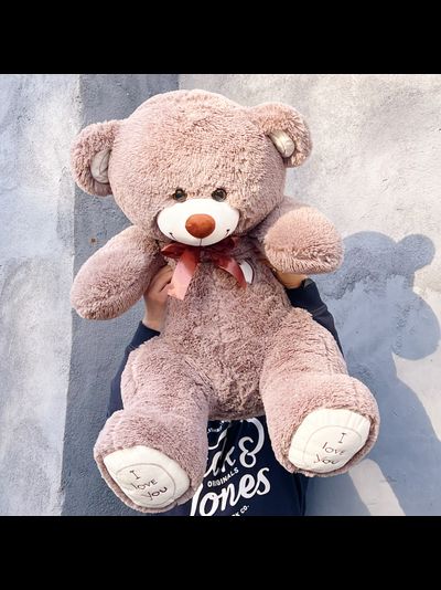 Большой плюшевый медведь 135 см кофейный Феликс