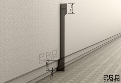Шаблон для монтажа Теневого плинтуса, сталь 2*50/60*500 мм