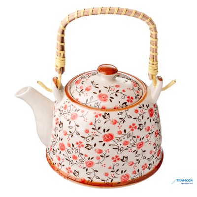 ЧАЙНИК ЗАВАРОЧНЫЙ 900 МЛ С БАМБУКОВОЙ РУЧКОЙ, ФАРФОР, "СИТЧИК" 824-868