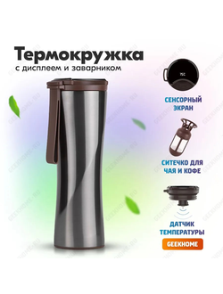 Термокружка Xiaomi Kiss Kiss Fish Moka Smart Cup Oled 430ml S-U45CW Grey