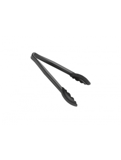 Щипцы универсальные круглые 23см чёрные, жаропрочный пластик