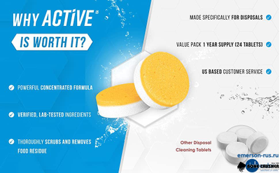 Чистящие таблетки для измельчителя DISPOSER CLEANER, (24 шт/упак)