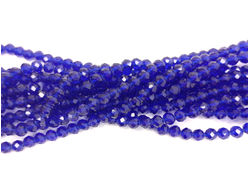 Бусины стеклянные"Рондели" 6х4 мм нить 100 шт цвет №25 синий электрик