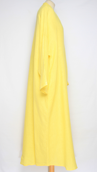 ПЛАТЬЕ БОХО ЛЬНЯНОЕ "СТОЙКА ЗАЩИП ПУГОВИЦЫ"  бежевое, хаки, черное, салатное, яблоко, апельсин, желтое  до р.54