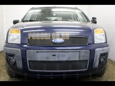 Защита радиатора Ford Fusion 2005-2012 black верх