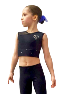 Кроп топ (термо) без рукавов с сеткой (303/1)