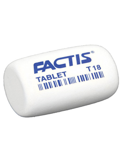 Ластик FACTIS Tablet T 18 (Испания), 45х28х13 мм, белый, скошенный край, CMFT18
