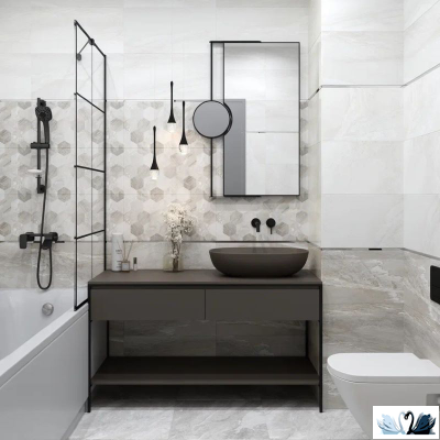 Плитка настенная Eurotile Istambul Grey Decor 30 х 60 см под мрамор