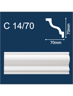 С14/70 плинтус потолочный экструдированный, белый