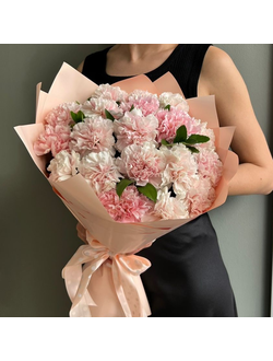 МОНОБУКЕТ ИЗ 19 НЕЖНЫХ ГВОЗДИК  - ( АРТ. М7)