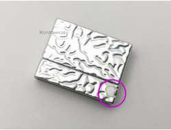 УЦЕНЕННЫЙ ТОВАР! (005) МАГНИТНАЯ ЗАСТЁЖКА ДЛЯ БРАСЛЕТА - 25*3мм - НИКЕЛЬ / МАТОВОЕ СЕРЕБРО