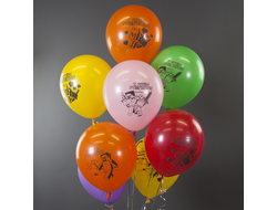 Шар (12''/30 см) Пиксели, С Днем Рождения!, Ассорти, пастель,