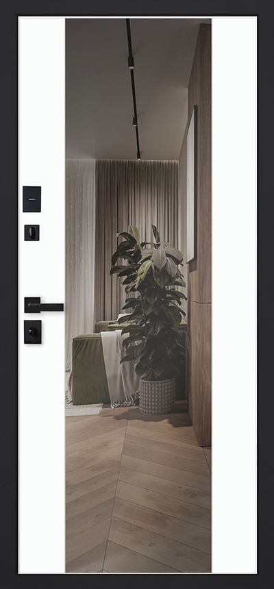 Стальная дверь   Макс 3D с зеркалом (умная дверная ручка). Заказная модель.