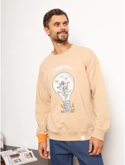 МУЖСКОЙ СВИТШОТ БЕЖЕВЫЙ "ПРОРАСТАЙ"