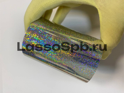 Трансферная поталь Серебро Голография Точки рулон 8,5 см * 100 м