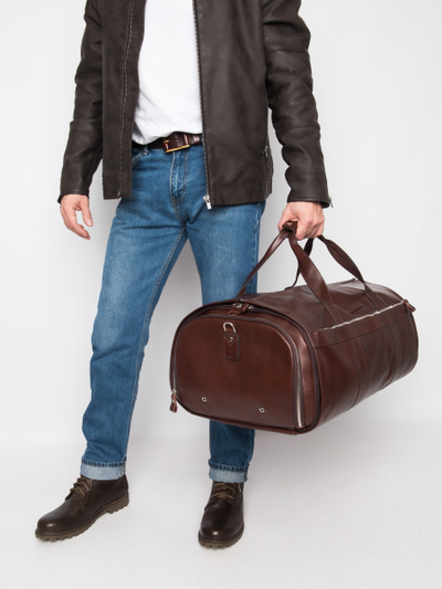 Кожаный портплед / дорожная сумка Milano Premium 
brown (арт. 4035-53)