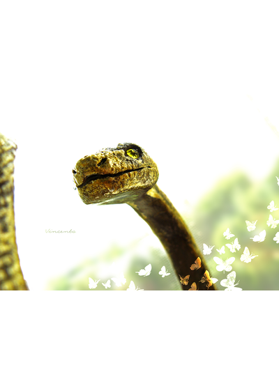 Золотая змейка. Браслет в виде змеи из полимерной глины