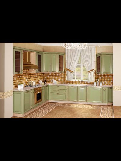 Композиция кухни ДЖУЛЬЕТТА (серебристо-зелёный)