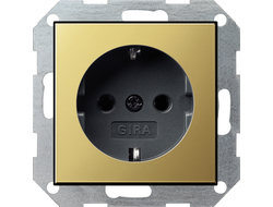 Gira 0188604, Розетка, латунь / черный