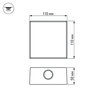 Светильник Arlight  LGD-Wall-Quad-76G-8W Warm White (IP54 Металл)