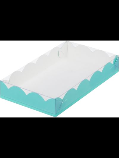 Коробка для печенья/пряников с прозр. кр. (бирюза), 200*120*35мм