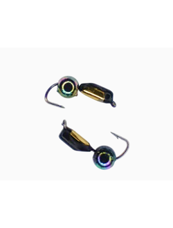 25-52-073/ Мормышка вольфр. "Народная" "СТОЛБИК" Ø2,5 вес 0,5гр с коронкой шарик хамелеон. (уп-ка 10шт.)