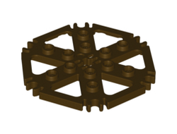 Technic, Plate Rotor 6 Blade with Clip Ends Connected Water Wheel - Hollow Studs, Dark Brown (64566 / 4623927)