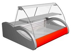 Витрина холодильная Carboma A87 SM 1,0-1 (ВХС-1,0 Арго) 0011-3020, красно-серая