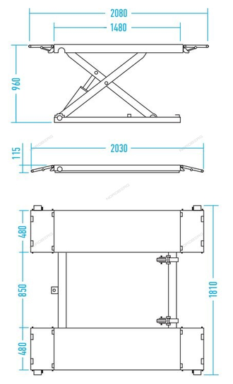 Подъемник ножничный для шиномонтажа и зоны приемки, г/п 3 т (380В) NORDBERG N632-3