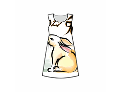 Платье 3D с полной запечаткой год Кролика №5