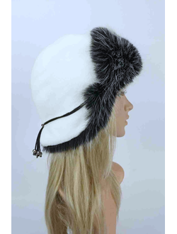 Ушанка "Север" цвет белый + чернобурка