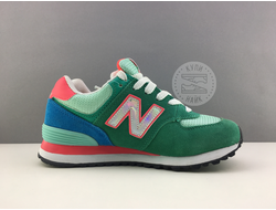 New balance 574 зеленые с розовым (36,39) Арт. 003М(R)