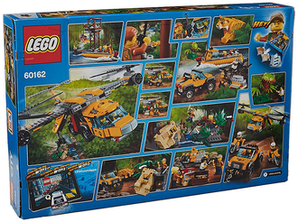Обратная Сторона Упаковочной Коробки Конструктора LEGO # 60162 «Вертолёт Обеспечения для Джунглей»