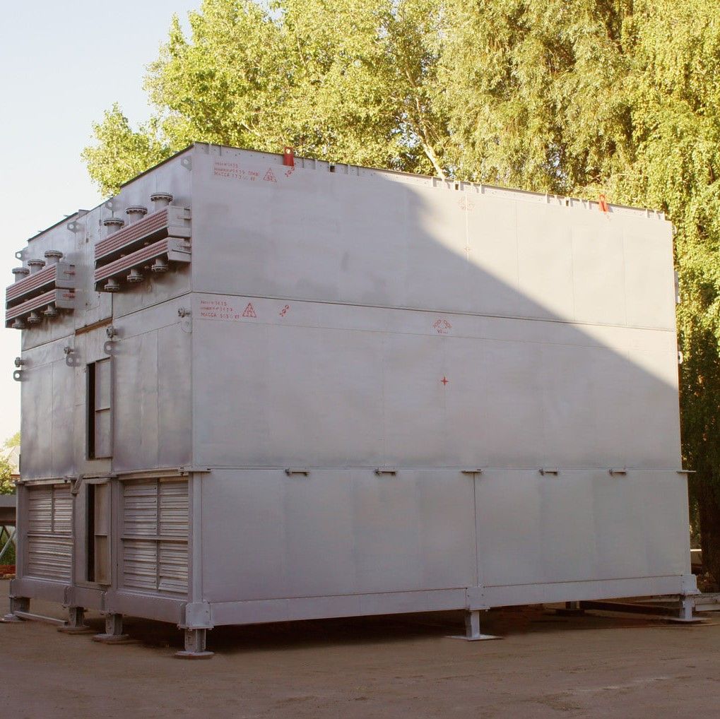 Блок аппаратов блочно-модульного типа с общей системой рециркуляции нагретого воздуха