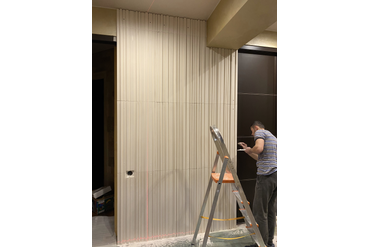 Смонтированные панели. Начинается шпаклевание швов.