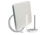 Комплект WiFi 3G/4G - панельная секторная антенна 1700-2700 МГц MIMO 18 дБ со встроенным модемом, USB кабель 10 м, Wi-Fi роутер 2.4 ГГц, LAN-3, кронштейн стеновой