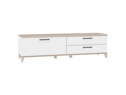 Гостиная AURELIO (АУРЕЛИО) - AURELIO 3 Тумба ТВ Белый-Блеквуд Сатиновый
