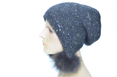 Шапка Vizio 1010 PP 66 ушанка темно коричневая с помпонами